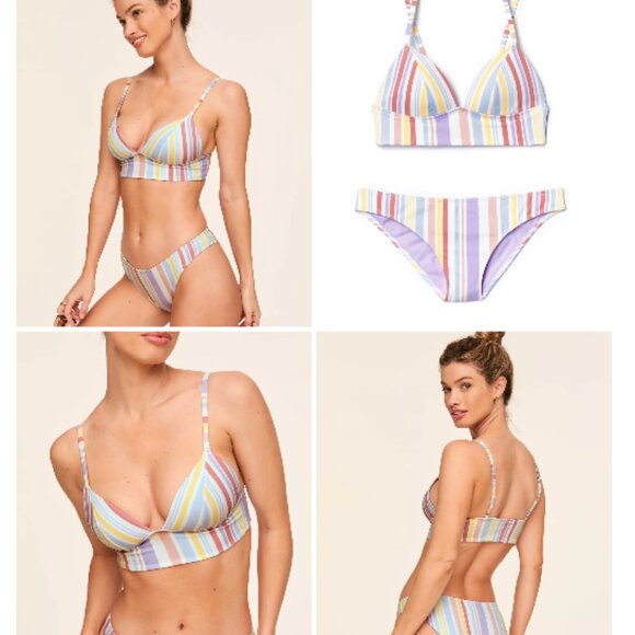 Adore Me Nina Contour Sun-Soaked Stripe Bikini Set, XL **NWT** - Picture 1 of 10